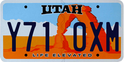 UT license plate Y710XM