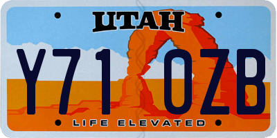 UT license plate Y710ZB