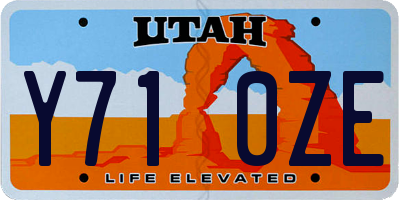 UT license plate Y710ZE
