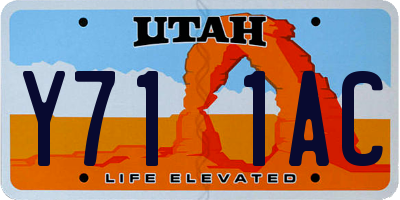 UT license plate Y711AC