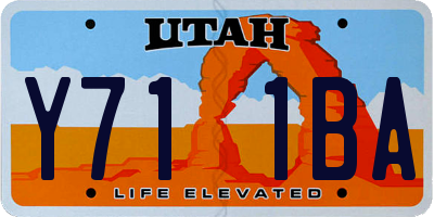 UT license plate Y711BA