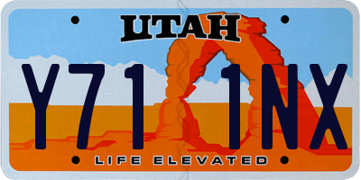 UT license plate Y711NX