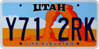 UT license plate Y712RK