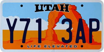 UT license plate Y713AP