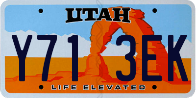 UT license plate Y713EK