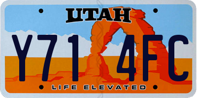 UT license plate Y714FC