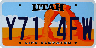 UT license plate Y714FW