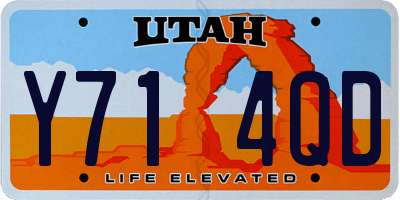 UT license plate Y714QD