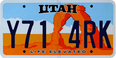 UT license plate Y714RK