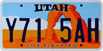 UT license plate Y715AH