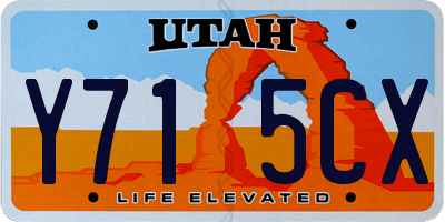 UT license plate Y715CX