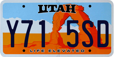 UT license plate Y715SD