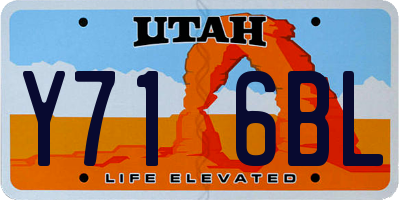 UT license plate Y716BL