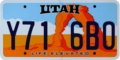 UT license plate Y716BO