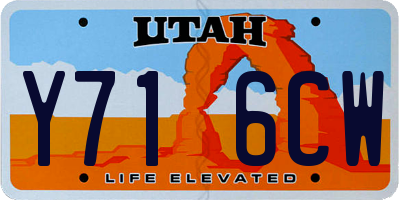 UT license plate Y716CW
