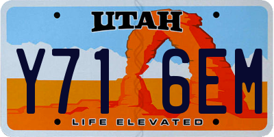UT license plate Y716EM