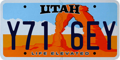 UT license plate Y716EY