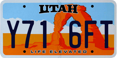 UT license plate Y716FT