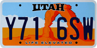 UT license plate Y716SW