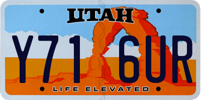 UT license plate Y716UR