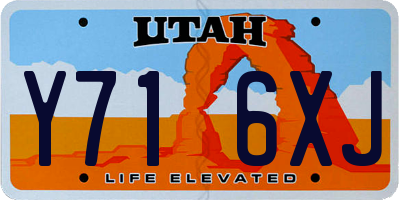 UT license plate Y716XJ
