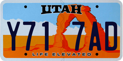 UT license plate Y717AD