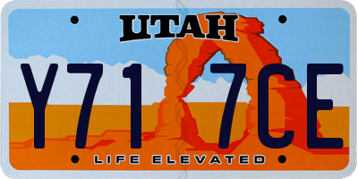 UT license plate Y717CE