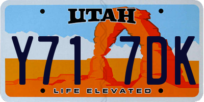 UT license plate Y717DK