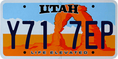 UT license plate Y717EP