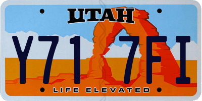 UT license plate Y717FI
