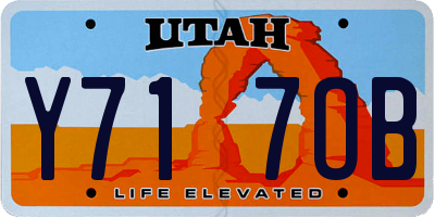 UT license plate Y717OB