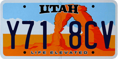 UT license plate Y718CV