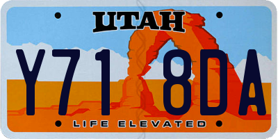 UT license plate Y718DA
