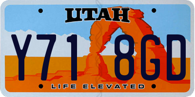 UT license plate Y718GD