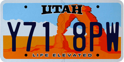 UT license plate Y718PW