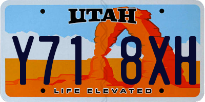 UT license plate Y718XH