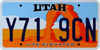 UT license plate Y719CN