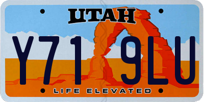 UT license plate Y719LU