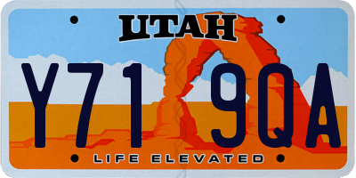 UT license plate Y719QA