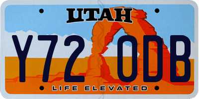 UT license plate Y720DB