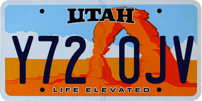 UT license plate Y720JV