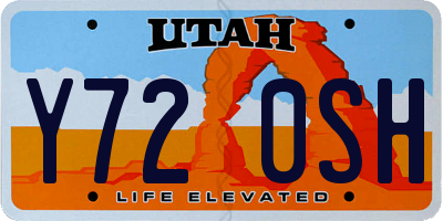 UT license plate Y720SH