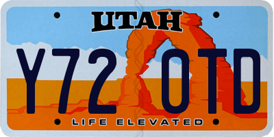 UT license plate Y720TD