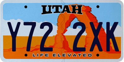 UT license plate Y722XK