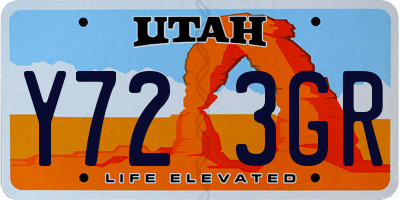 UT license plate Y723GR