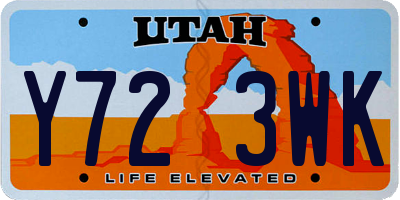 UT license plate Y723WK