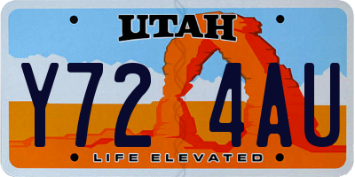 UT license plate Y724AU
