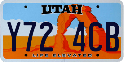 UT license plate Y724CB
