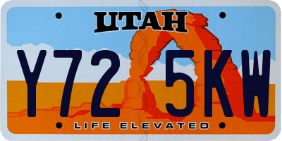 UT license plate Y725KW