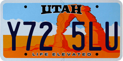 UT license plate Y725LU